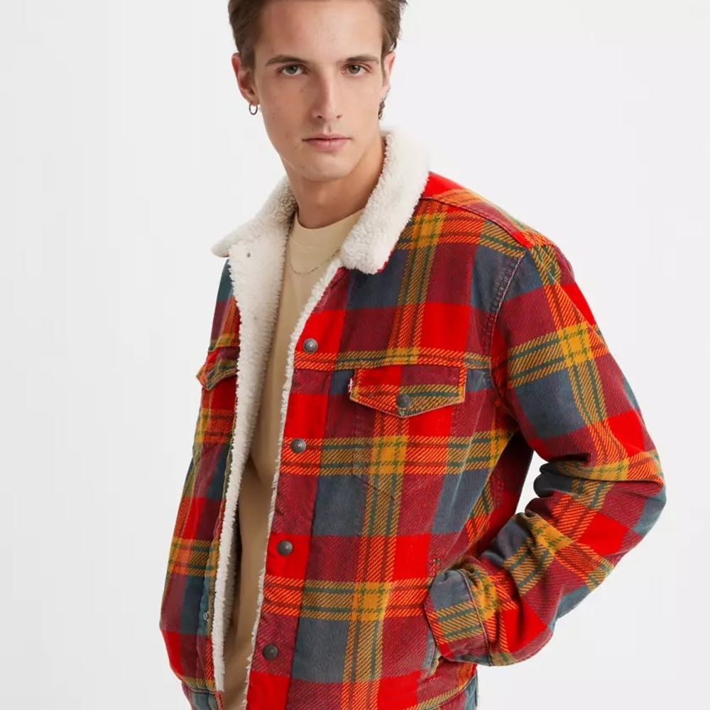 Levi's Plaid Corduroy Trucker Jacket